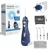 Waterpik Irrigador Inalámbrico con 3 Posiciones de Control del Agua a Presión con Batería Recargable, Eliminación de Placa Dental óptimo para Viajar y para Baños Pequeños, Azul (WP-563EU)