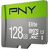 PNY Elite Memoria Flash 128 GB MicroSDXC Clase 10 UHS-I - Tarjeta de Memoria (128 GB, MicroSDXC, Clase 10, UHS-I, Class 1 (U1), V10), Verde/Gris