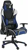 X Rocker Agility - Silla de Escritorio ergonómica para Videojuegos, con reposabrazos y función basculante, giratoria y Regulable en Altura, Color Azul y Negro