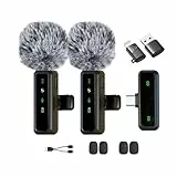 XIXIXIAXIA Mini Micrófono Inalámbrico Solapa para iPhone/Teléfono Móvil Android/PC,Micrófono Lavalier Inalámbrico Plug-Play Inalambrico para Grabaciones TikTok Transmisión en Vivo, Youtube, Facebook