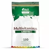 Multivitamínicos para Hombres y Mujeres - 180 Comprimidos - Suministro para 6 Meses - 25 Multivitaminas y Minerales Incluyen Hierro, Zinc y Vitamina D - Una al Día - Nu U Nutrition
