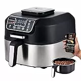 MasterPro Smokeless Grill | Grill Eléctrico con Tecnología Cyclonic Air Max 260º de 1760W de Potencia | 5 Funciones en 1 | Freidora de Aire | AirFryer, Horno y Deshidratador de Alimentos