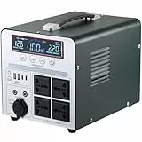 Power Station 1000W/666Wh, Mashine Generador Portátil Recargable con Batería de Reserva para Camping, Autocaravanas, Drones, Primeros Auxilios e Iluminación Exterior, con 4 Tomas de CA