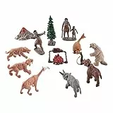 Kongou 12 Figuras De Juguete De Animales Prehistóricos, Primitivo Modelos Humanos Y Realista Figura De Animales Salvajes, Ciencia Juego Educativo para Niños Y Adultos