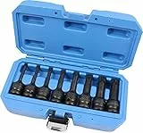 Brilliant - Juego de llaves de vaso de impacto con punta 1/2', Torx, 8 pzs, T30 - T80