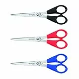 Westcott E-31032 00 - Juego de tijeras de oficina, 3 unidades, color azul/rojo/negro