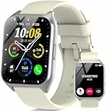 DUSONLAP Reloj Inteligente Hombre Mujer, 1.85' Smartwatch con Llamadas Bluetooth, 110+ Modos Deportivos, Impermeable IP68 Smart Watch, Pulsómetro/Monitor de Sueño/Podómetro Pulsera Actividad Beige