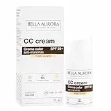 BELLA AURORA - CC Cream Antimanchas SPF50+ 30 ml, Protector Solar Antimanchas Tono Claro, Crema Color Antimanchas, para Cualquier Tipo de Piel, Crema Solar Facial de Color Claro
