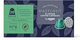 by Amazon Cápsulas de Aluminio de Café Sabor Avellana Compatibles con Nespresso, 20 Unidades (1 Paquete de 20), Certificadas por Rainforest Alliance