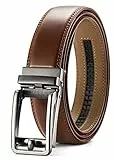 CHAOREN Cinturones Hombre, Cinturón Hombre Cuero, Hebilla Automatico Ajustable, Cinturones Trinquete para Vestir Pantalones de Traje