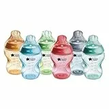 Tommee Tippee Biberones, biberón anticólicos Natural Start, 260 ml, con tetina anatómica para un agarre natural, válvula anticólicos, pack de 6