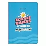 Mr. Wonderful - Libreta con notas adhesivas y pegatinas - Échale ganas ¡y bien de pegatinas! - 5 Blocs de notas adhesivas con 50 hojas cada uno - 5 hojas de Pegatinas