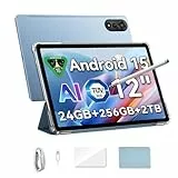 Blackview Mega 2 Android 15 Tablet 12 Pulgadas FHD+ 2K, Dual 4G LTE & 5G WiFi, 24GB RAM + 256GB ROM/2TB TF Dual AI Cameras 9000 mAh Widevine L1/Face ID/GPS/WPS/PC Mode con Protector & Lápiz óptico