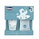 Chicco Set Cosmética Natural Sensation, Incluye Champú y Baño Sin Lágrimas 200 ml y Crema Hidratante Corporal 150 ml para Bebés, Idea de Regalo