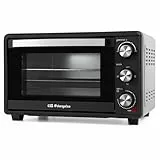 Orbegozo HCI 5025, Horno eléctrico de sobremesa, 25 litros, termostato regulable, 1500 W, indicador luminoso, temporizador, calor superior e inferior simulaneo o individual, color negro