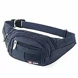 Riñoneras de Marcha Running de Acampada y Marcha Bolsos de Gimnasio Bolsos Bandolera para Hombre Mujer (Azul Oscuro)