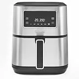 CRUX Freidora de Aire Digital Sin Aceite 6 L, Control Táctil con 8 Menús Preprogramados, Temperatura y Tiempo Regulable, Sartén y Bandeja Antiadherentes Aptas para Lavavajillas, 1500 W, Blanco