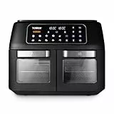 Tower T17102 Freidora de Aire de Doble Compartimento – Freidora Sin Aceite con Tecnología Vortx, Panel Táctil Digital y Ventana Vizion – Air Fryer Doble, 11 L - Negro