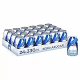 AQUARIUS Limón Zero Azúcar, Bebida Hidratante con Sales Minerales - Pack de 24 Latas de 330 ml