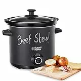 Russell Hobbs Olla de Cocción Lenta Chalkboard - Capacidad 3,5 L, 4 Raciones, 3 Temperaturas, Cazuela de Cerámica, Fácil Limpieza, Tapa Cristal, Cuerpo con Revestimiento de Pizarra, Negro - 24180-56