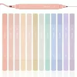YISAN Rotuladores de colores pastel, doble punta, 12 colores, marcadores resaltadores bíblicos sin sangrado, 70924