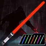 OSDUE Sable de Luz, 2 En 1 Telescópica y Plegable, Espada Laser 7 Colores con Sonido, para Adultos y Adolescentes, por Cumpleaños Regalos y Cosplay, Guerra de Las Galaxias
