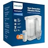 Jarra filtrante Philips Water Instant (3 L) – Agua limpia y de gran sabor en segundos – 3× filtro Taste+, reduce cloro y plomo, preserva minerales