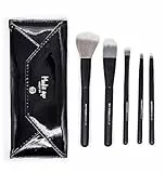 Beter - Kit Brochas y Pinceles de Pelo Sintético, Estuchecon 5 Brochas y Pinceles, Ideal para Regalo - Makeup Beauty Care