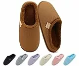 ONCAI Zapatillas Casa Mujer Espuma de Memoria Algodón Pantuflas 2026 para Invierno Peludo Faux Fur Imitación Forro de Sintética Suela de Goma Antideslizante Peluche Kaki Talla 38