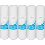 Lafiucy Cartucho de filtro de agua de sedimentos de heridas de 1 micrón, paquete de 5, para filtración de sedimentos de toda la casa de 10 x 2,5 pulgadas