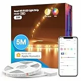 Meross Tiras LED WiFi, 5M RGBWW LED Tiras Inteligente, 2700K-6500K,Compatible con Apple HomeKit, Alexa y Google Assistant, Control con App y Mando a Distancia