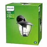 Philips MyGarden Creek Aplique de exterior, con brazo, casquillo gordo E27, bombilla no incluida, 24 cm, negro