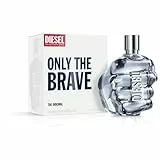 DIESEL Only The Brave EDT 125 ml, Combinación distintiva de Limón Fresco, Romero Aromático y Sensual Madera de Ámbar, El emblema de fuerza y audacia