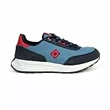 Izas - Zapatillas para Hombre - Aneko M Senderismo y Trekking - Malla de Poliéster y Suede para Transpirabilidad y Resistencia - Suela EVA - Light/Navy-Blue -Tallas 39-46