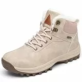 Mishansha Botas Mujer Invierno Botines Hombre Impermeables Botas de Nieve Botines Forradas Botas de Montaña Senderismo Zapatos Invierno Zapatillas Nieve Albaricoque,Gr.40