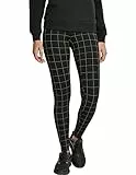 Urban Classics Ladies Check High Waist Leggings, Negro (Black/White 00826), 44 (Talla del Fabricante: X-Large) para Mujer