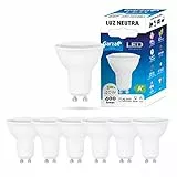 Garza - Pack de 8 Bombillas LED de bajo consumo estandar GU10 de 400LM y 5W de potencia equivalente a 40W y temperatura blanco neutro 4.000K 15.000H duración