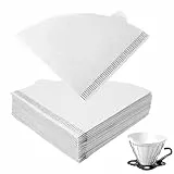 HOTUT Filtro de Café, 100 Piezas Papel de Filtro de Café Desechable, V01 forma de cono para café americano para Filtros Manuales, Cafeteras y Vasos Filtrantes - Blanco