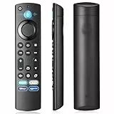 Glitfix Mando a Distancia por Voz (3 Gen) Adecuado para AMZ Fir-e TV Stick 2nd Gen y 3rd Gen, Stick Lite, 4K y 4K MAX, Fir-es Cube 2nd Gen & 3 Gen, con Bluetooth y 4 Botones de Atajo