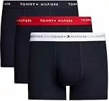 Tommy Hilfiger Calzoncillos bóxer Trunks Hombre Pack de 3 con Cintura con Logotipo, Multicolor (Primary Red/White/Desert Sky), XL
