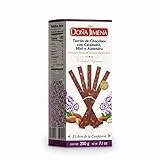 DOÑA JIMENA - Sticks Turrón de Chocolate con Cacahuete, Miel y Almendra (Al Punto de Sal), Sin Gluten, Elaborados de Forma Tradicional, Típico Dulce Navideño, Turrón de Calidad Suprema, 200 Gramos