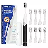 Seago Cepillo de Dientes Eléctrico Sónico, Cepillo Dientes Viaje con Tapa Multifunción Cepillos Electrico de Batería,IPX7 Impermeable y Temporizador,(Negro)