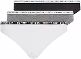 Tommy Hilfiger Pack de 3 Braguitas para Mujer Ropa Interior, Multicolor (Medium Grey Heather/White/Black), S