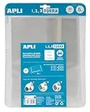APLI 16914 - Forro de libros con solapa ajustable de polipropileno. Medida 30 x 53 cm, 75 µ. Pack de 5 u.