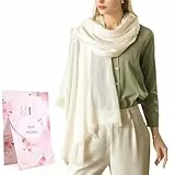 Tuopuda Bufanda Mujer Elegante Chal Estola de Lino Lisa Unisex Bufanda Larga Suave Foulard Primavera Verano Otoño Invierno 95 * 195cm(Beige)