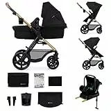 Kinderkraft MOOV 2 EVA Silla de Coche 4 en 1, Mink PRO I-Size, MINK FX, Sistema de Viaje, Cochecito para Bebé, Silla de Paseo, Plegable, para Recién Nacido, Desde el Nacimiento hasta los 3 Años