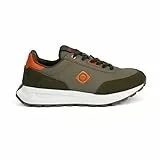 Izas - Zapatillas para Hombre - Aneko M Senderismo y Trekking - Malla de Poliéster y Suede para Transpirabilidad y Resistencia - Suela EVA - Color Caki - Tallas 36-46