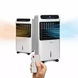 Trioclima + Enfriador de aire caliente de 10 litros, aire caliente y aire frío y deshumidificador portátil de 2000 W, con mando a distancia y temporizador con pantalla digital, 10 litros