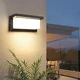 SILAMPDI Aplique Pared Exterior 18W Lampara Exterior Pared 3000K IP65 Impermeable Apliques LED Aluminio para Jardín, Terraza, Patio