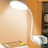 SPORWAY Lámpara LED de Lectura Con Pinza Táctil - 3 Colores, Atenuación, Protección Para Los Ojos, Cuello de Cisne 360°, Para Cama y Escritorio